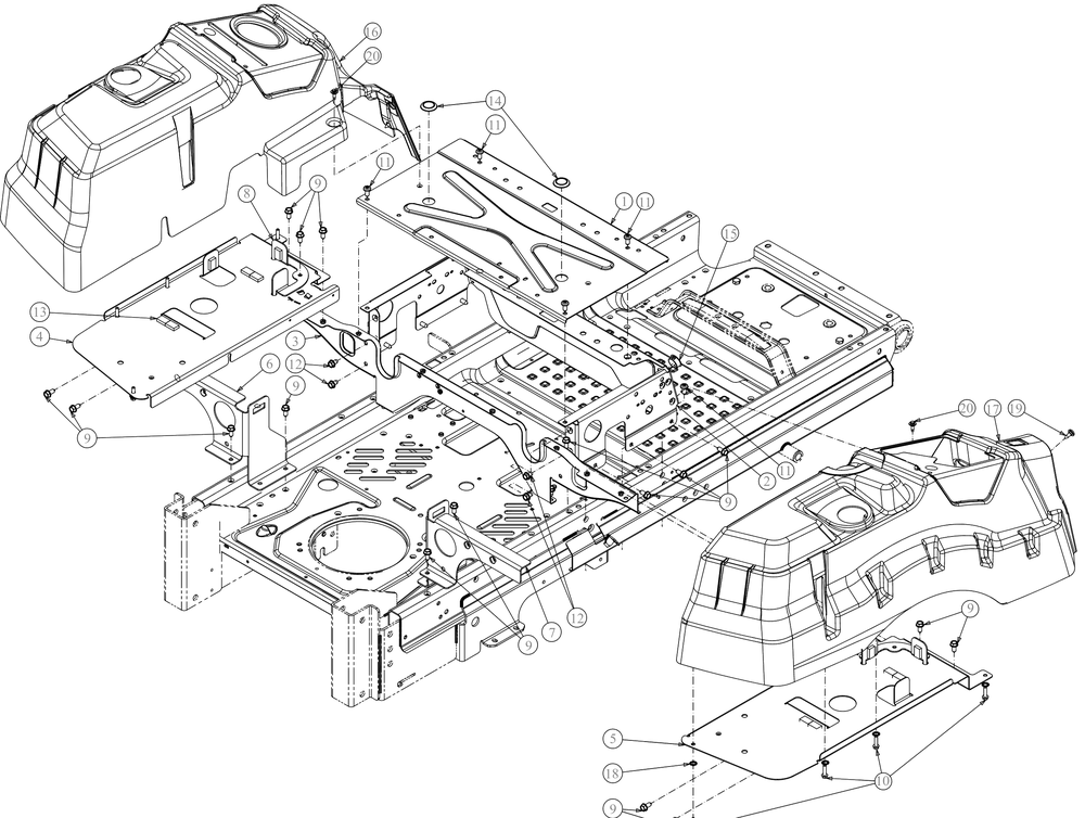 Operator Platform Diagram and Parts List for Z-FORCESX48KW (17AIDGJB010)(2016) Cub Cadet Lawn Tractor